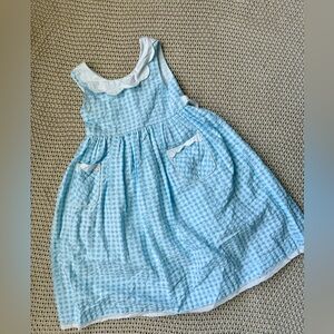 Cotton kids 6x Easter Dress Blue checkered gingham